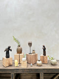 Oak cube display plinths