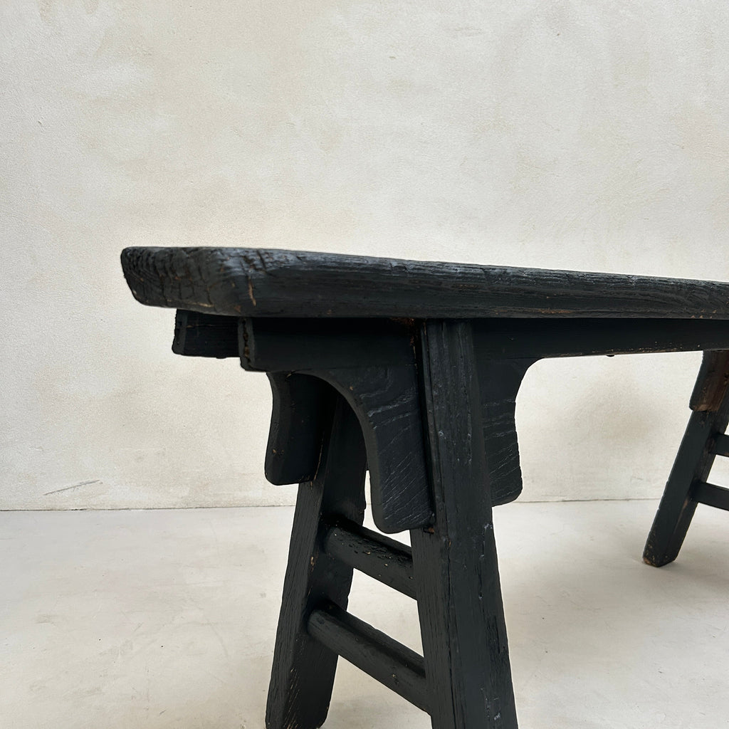Oriental Antique Wooden Bench | Black