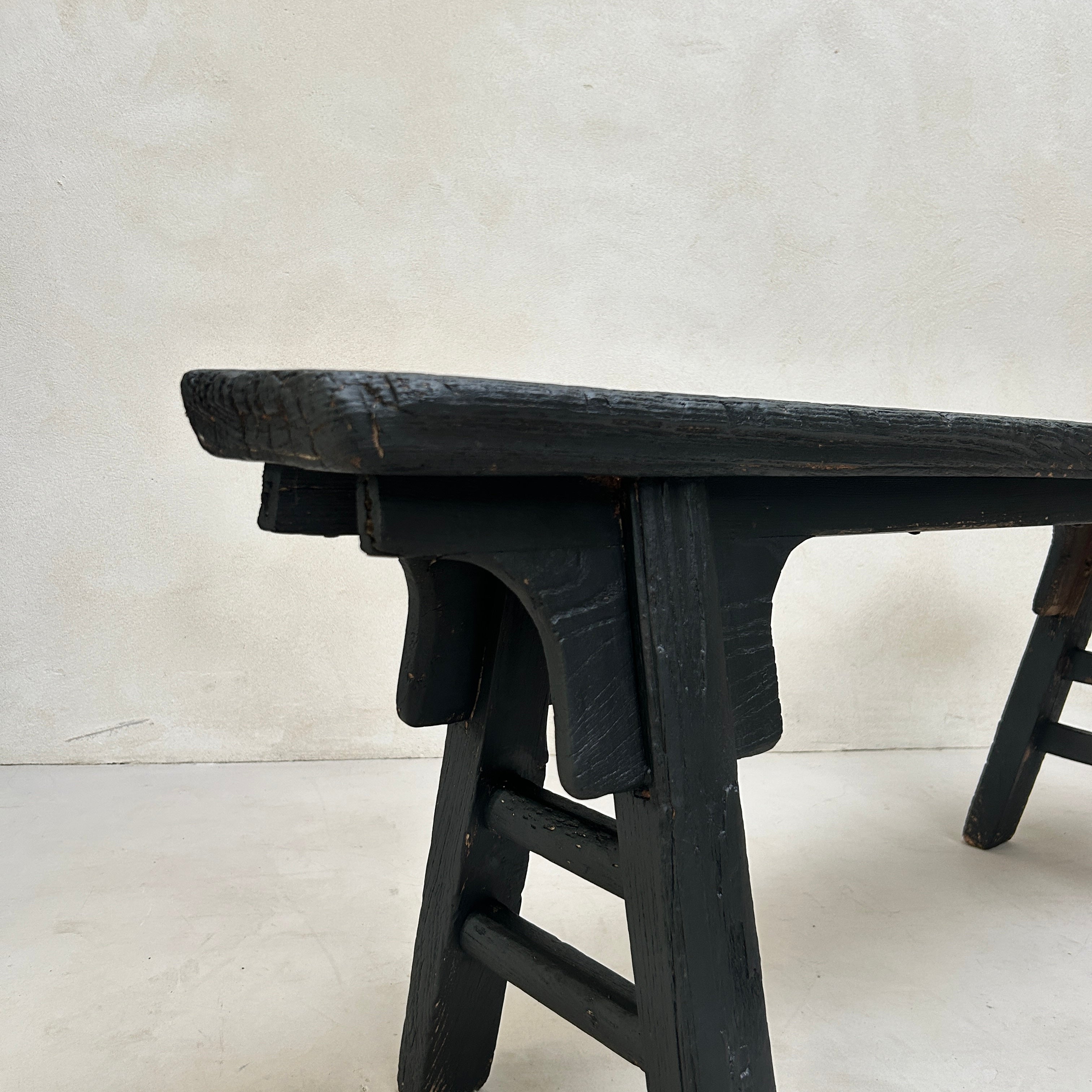 Oriental Antique Wooden Bench | Black