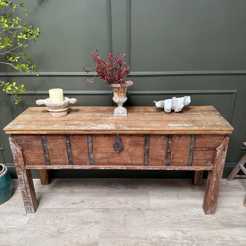 Reclaimed Teak Lift-Top Console Table | Heidi
