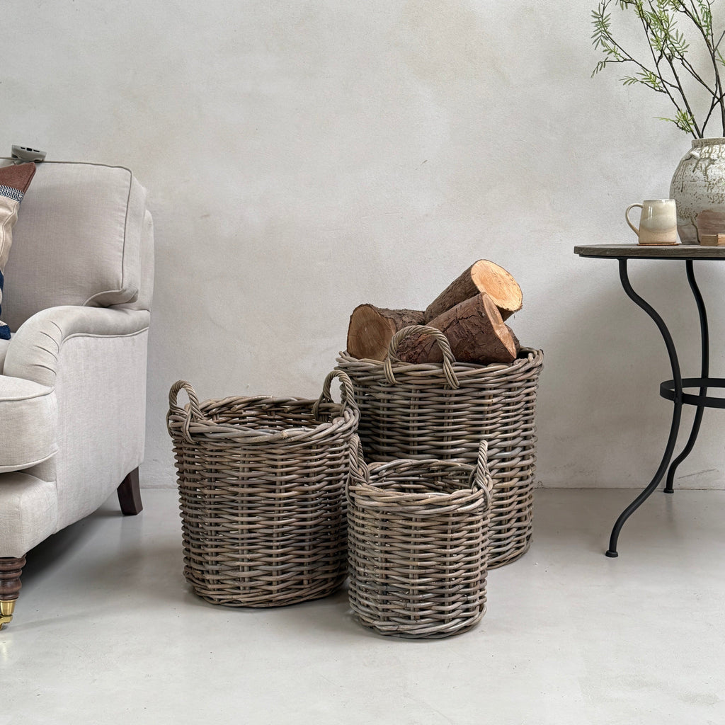 Round Log Baskets