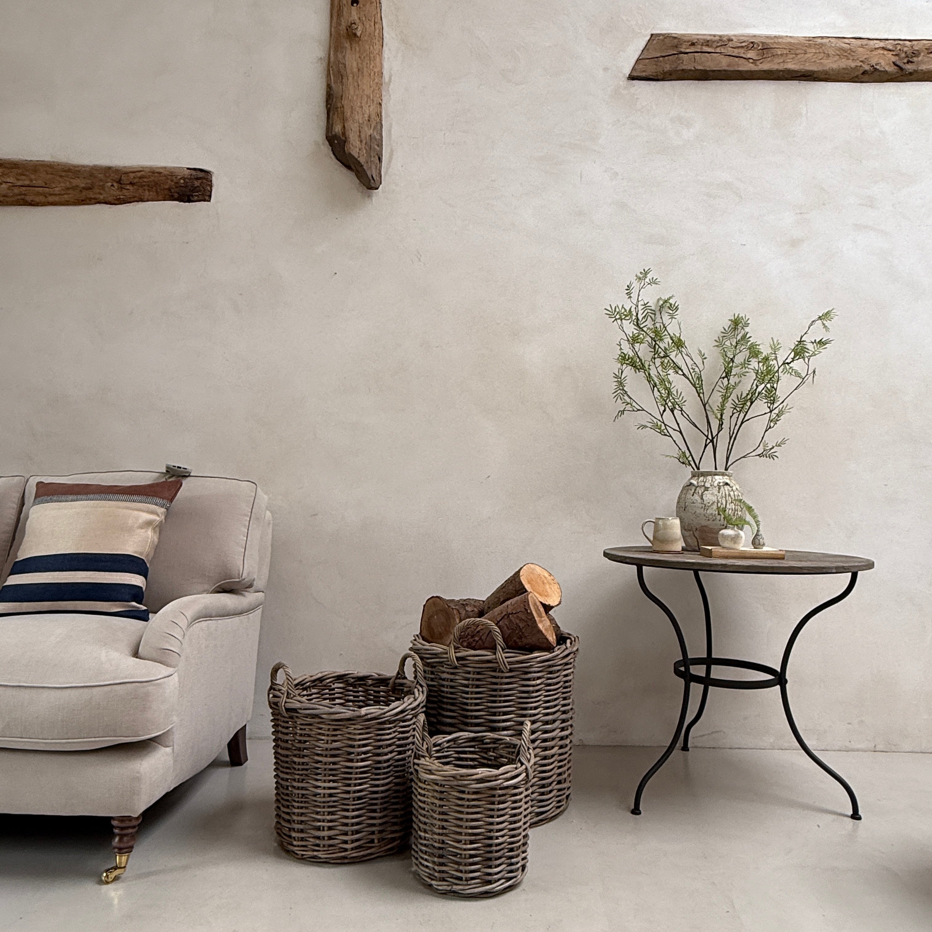 Round Log Baskets