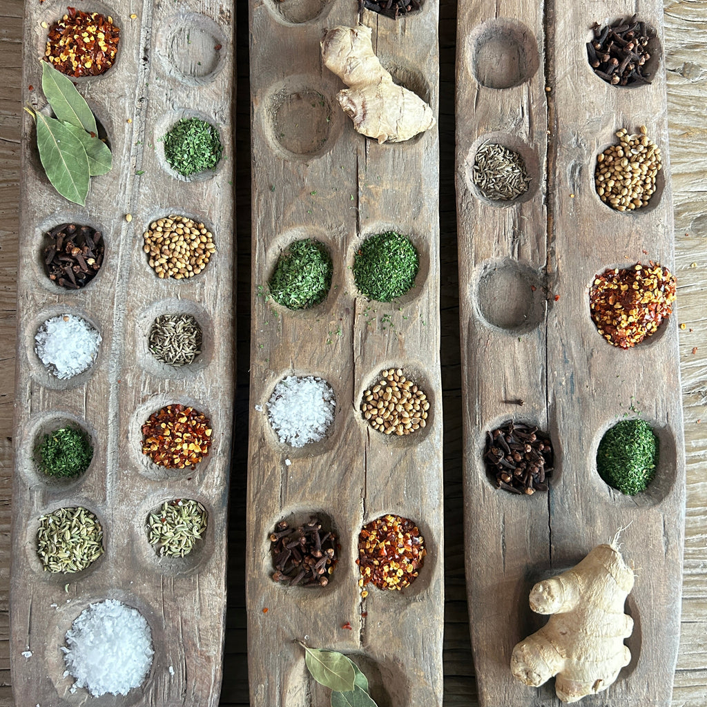 Rustic Antique Wooden Boat Spice Tray | Basuki