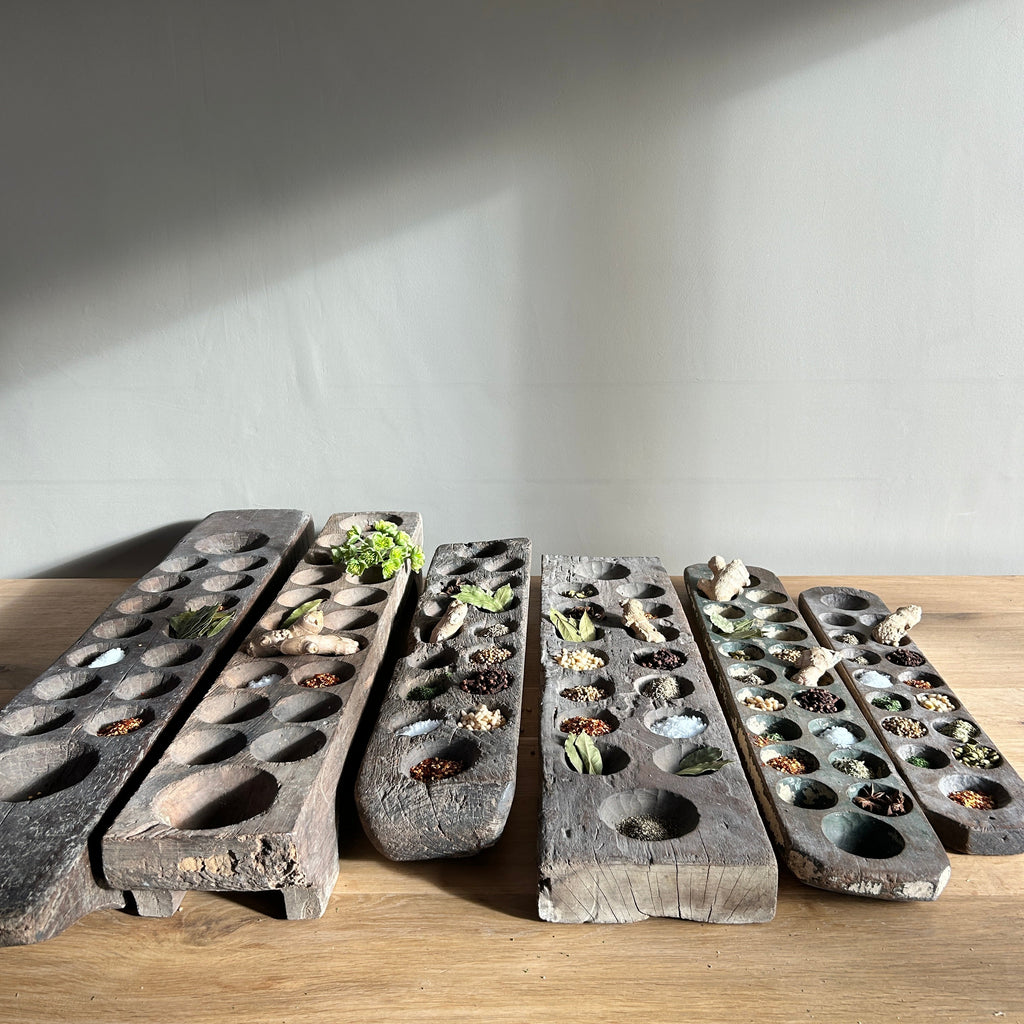 Rustic Antique Wooden Spice Trays