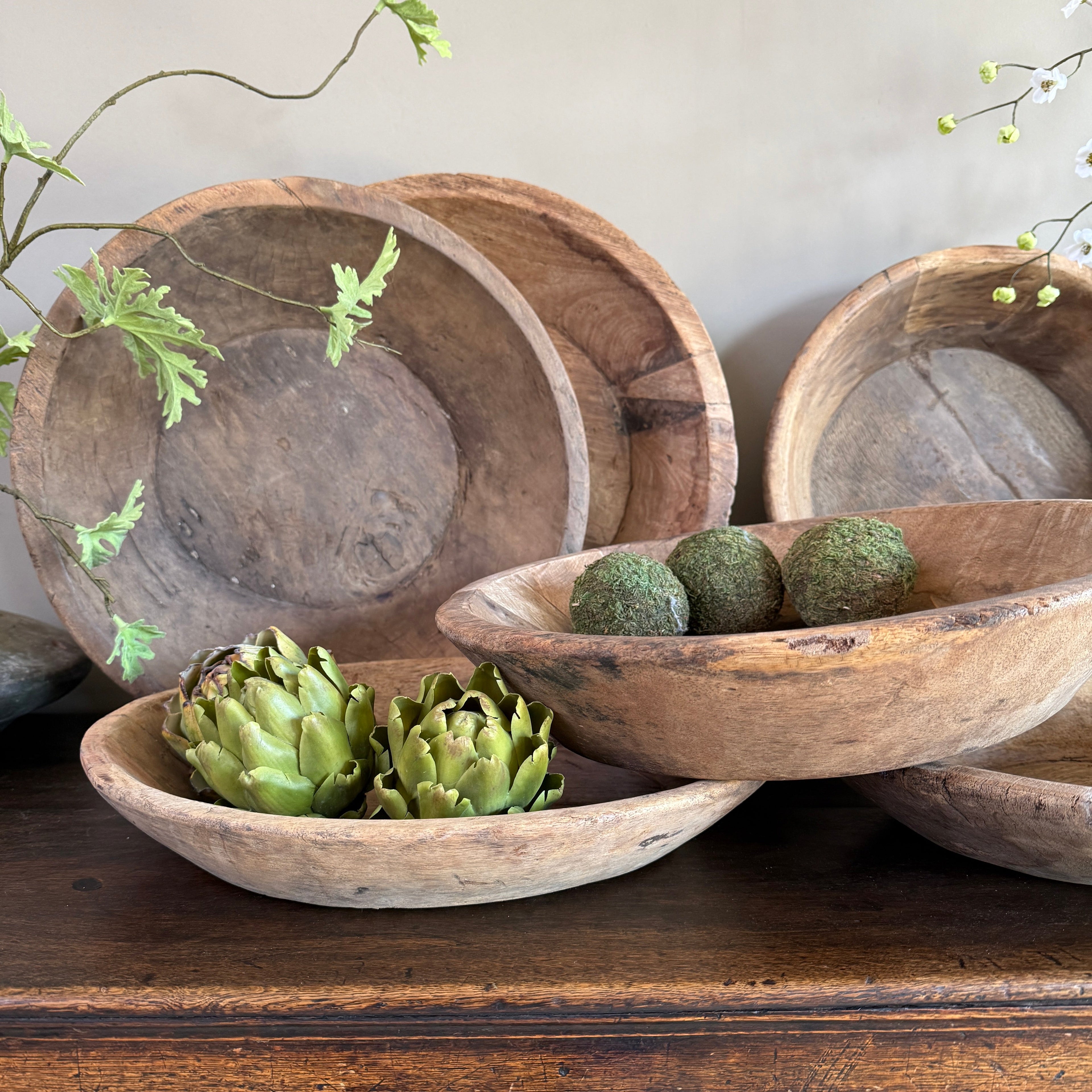 Rustic Vintage Wooden Bowl