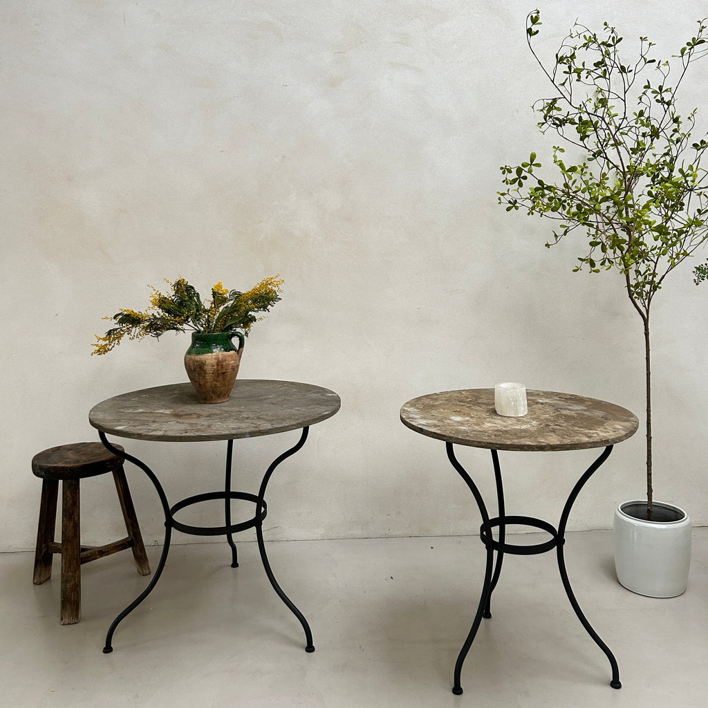 Stone top garden bistro round table