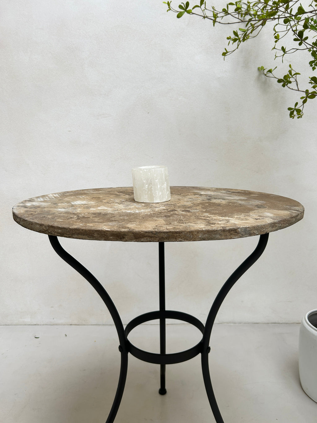 Stone top garden bistro round table