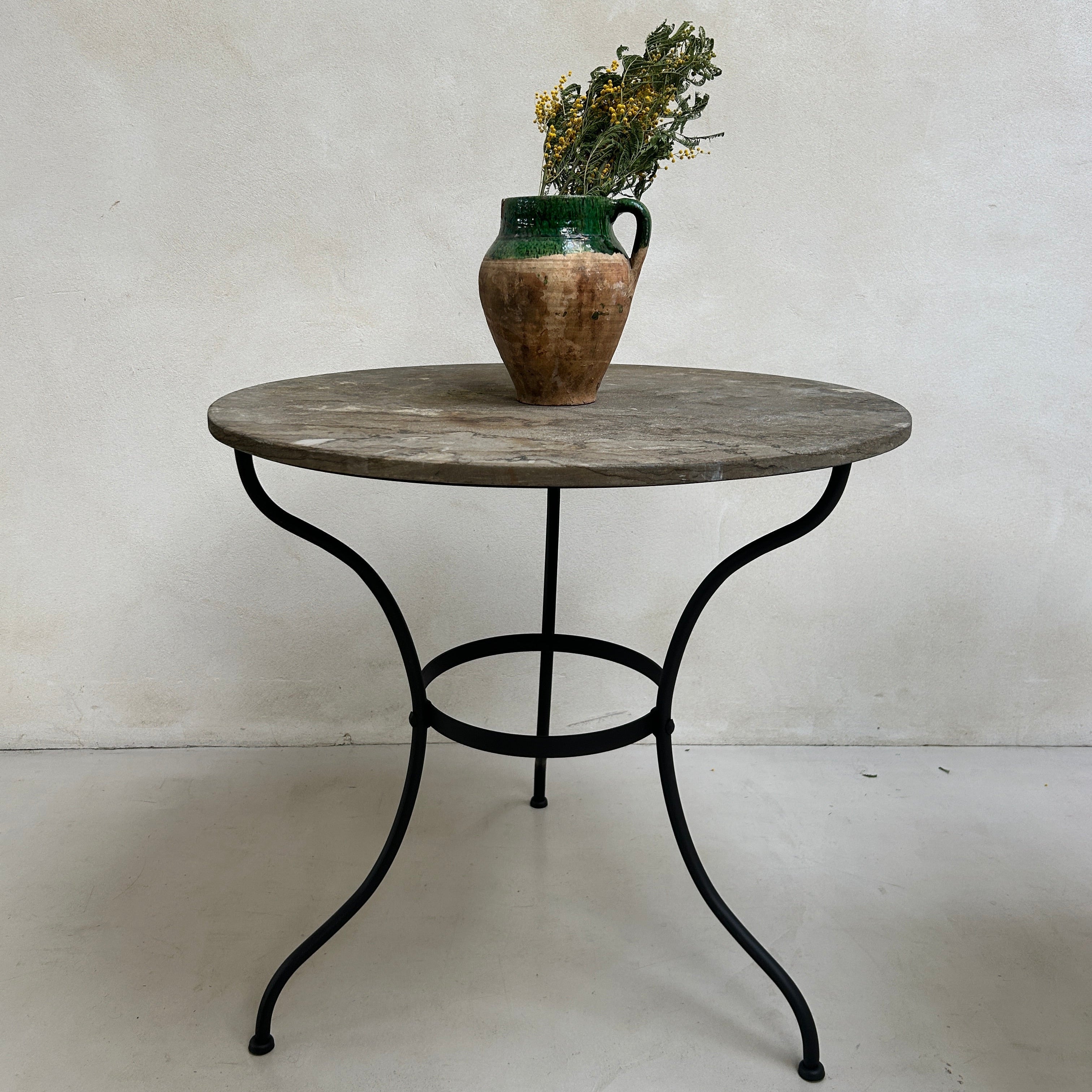 Stone top garden bistro round table