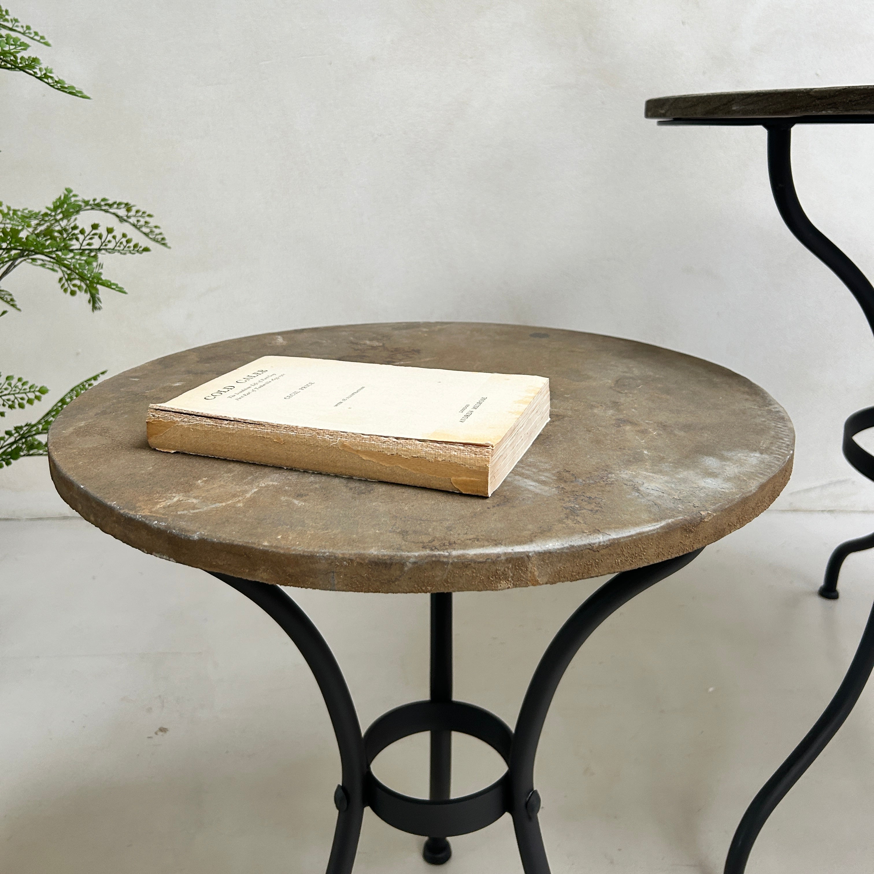 Stone top garden bistro side table
