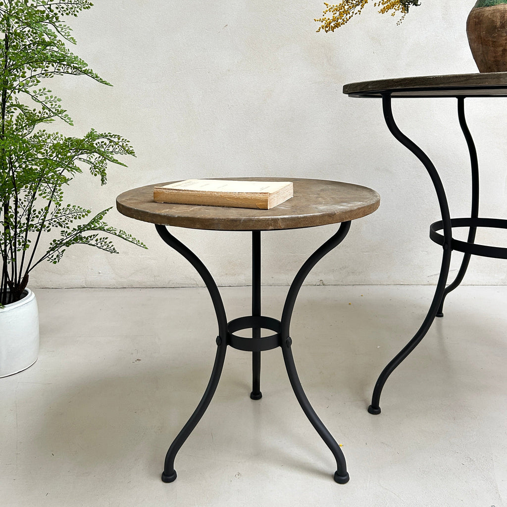 Stone top garden bistro side table