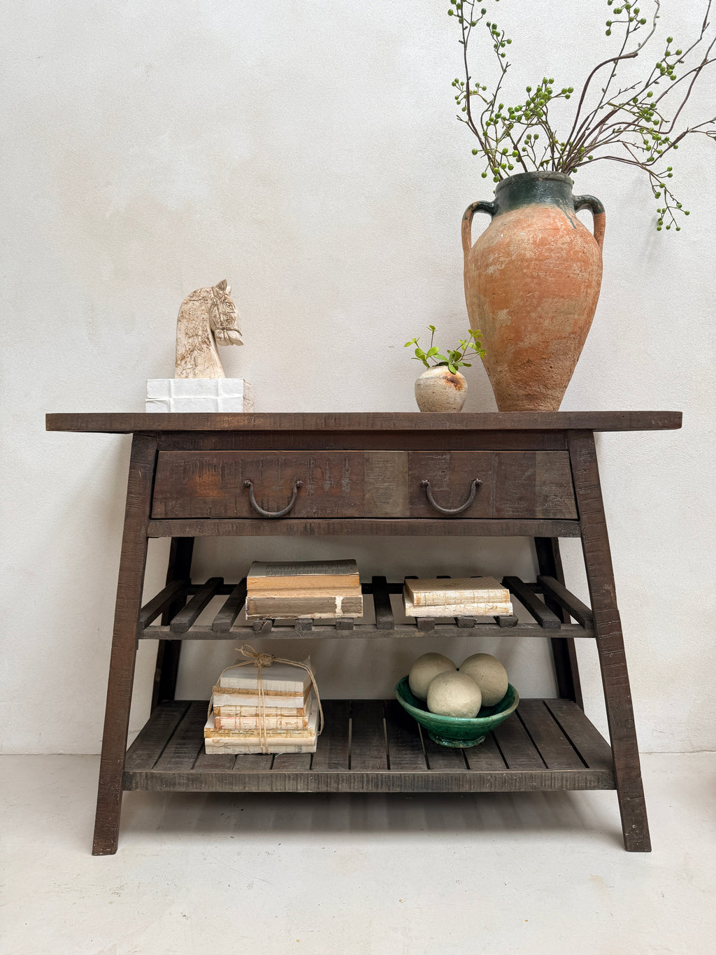 Vintage Dark Wood Hallway Console table | Archie