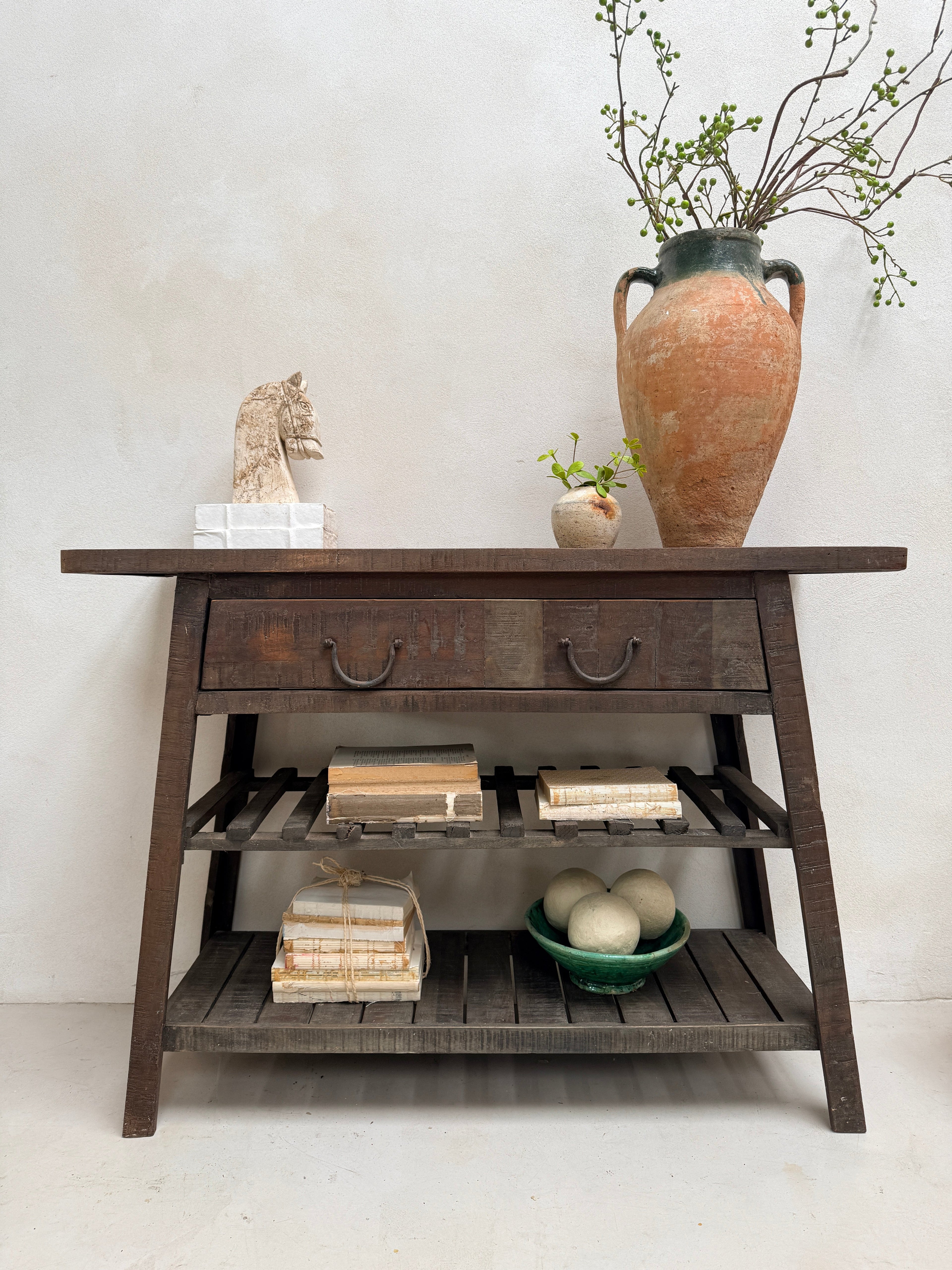 Vintage Dark Wood Hallway Console table | Archie