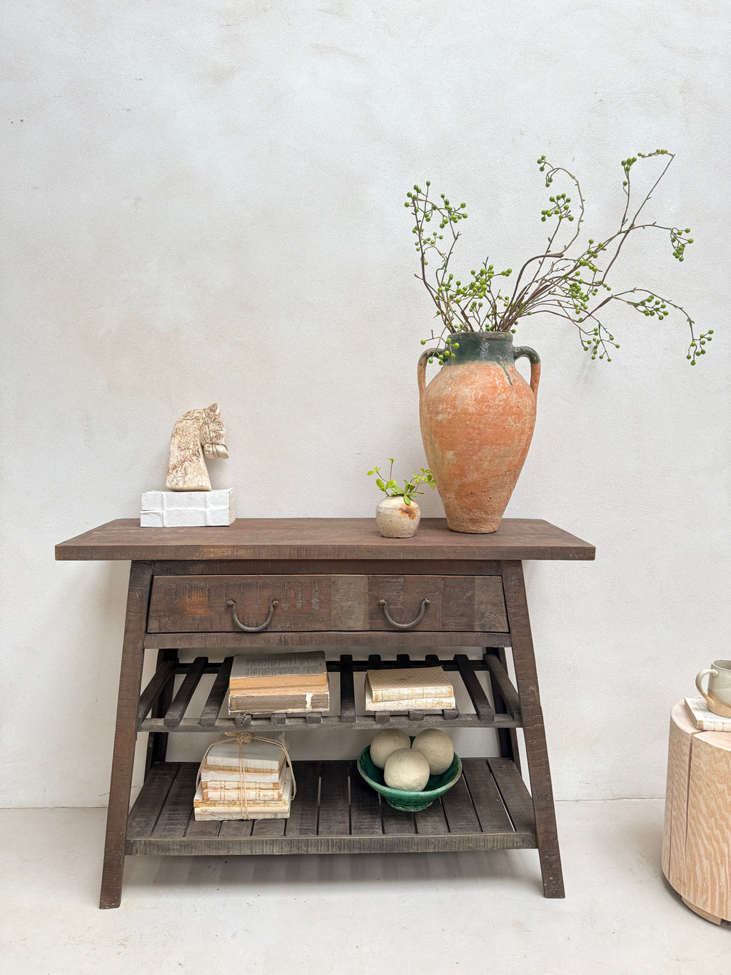 Vintage Dark Wood Hallway Console table | Archie