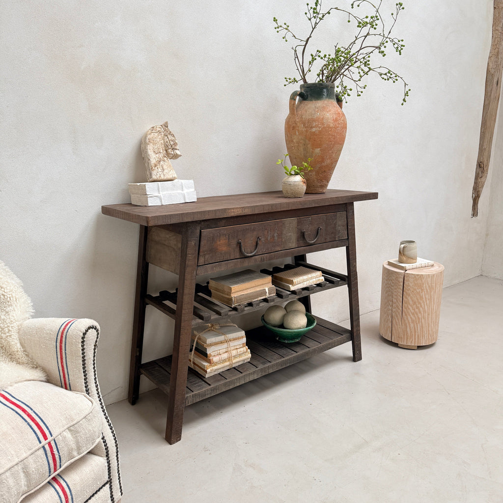 Vintage Dark Wood Hallway Console table | Archie
