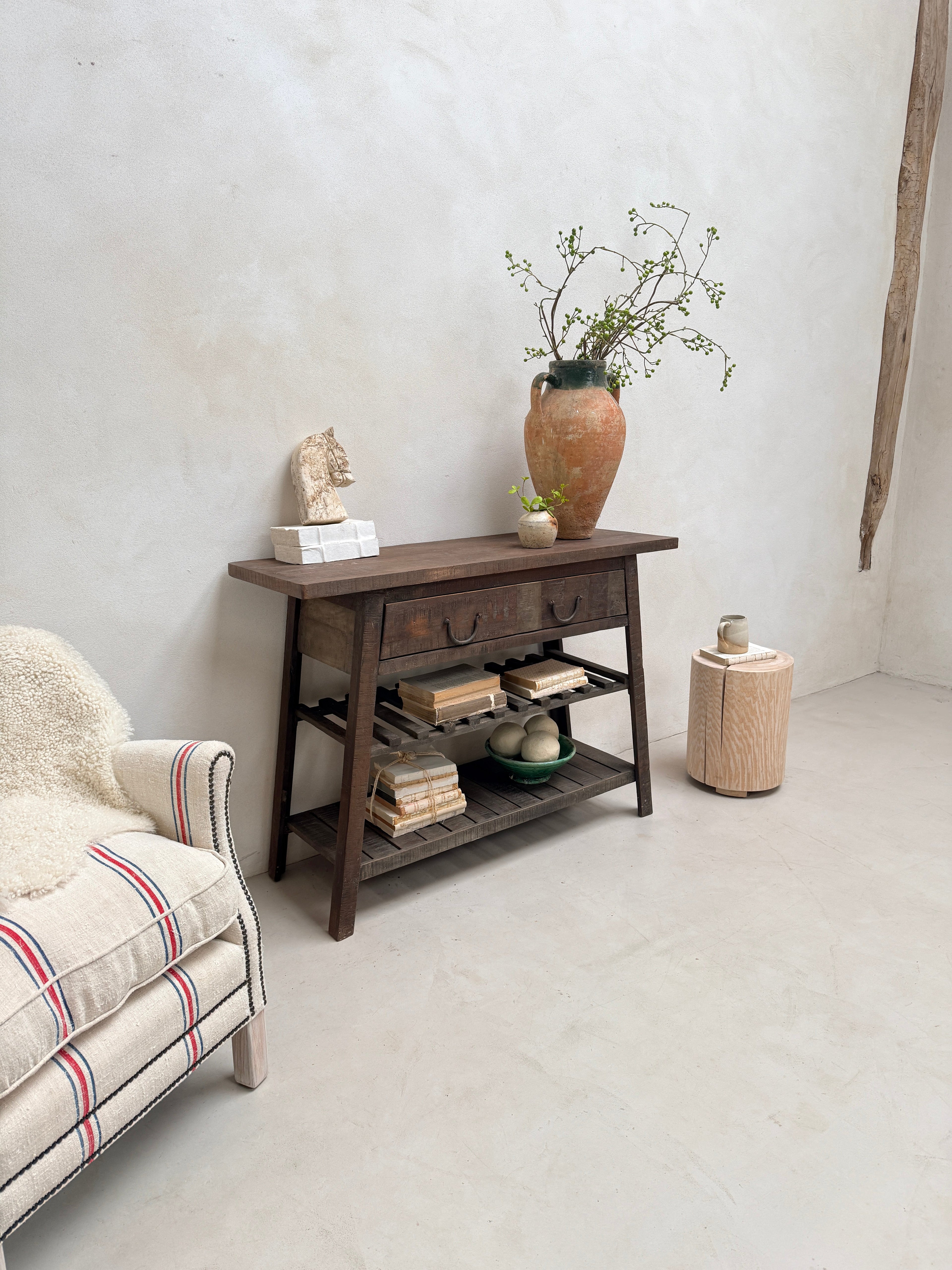 Vintage Dark Wood Hallway Console table | Archie