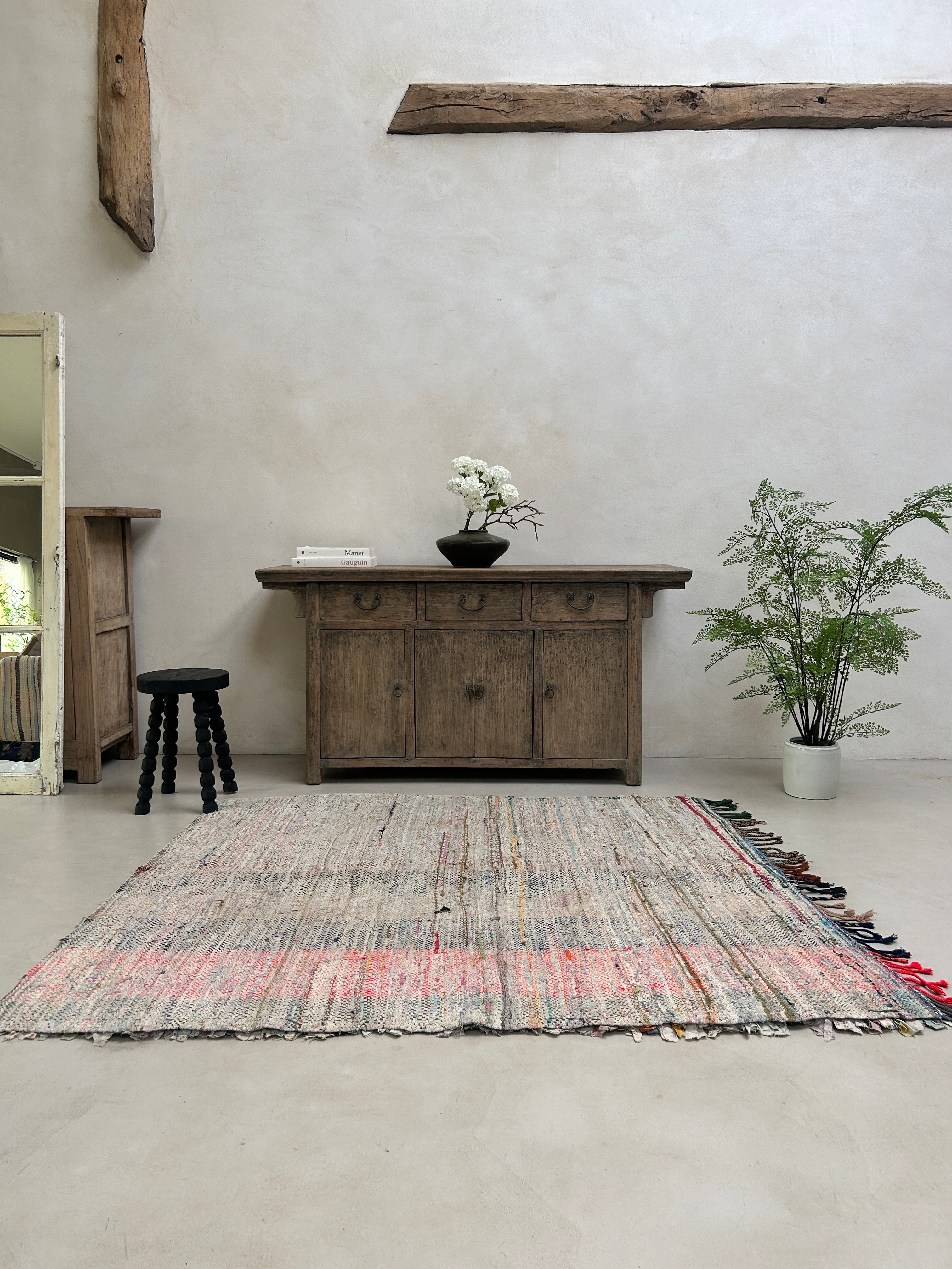 Vintage Moroccan Handmade Rag Rug | 188 X 152