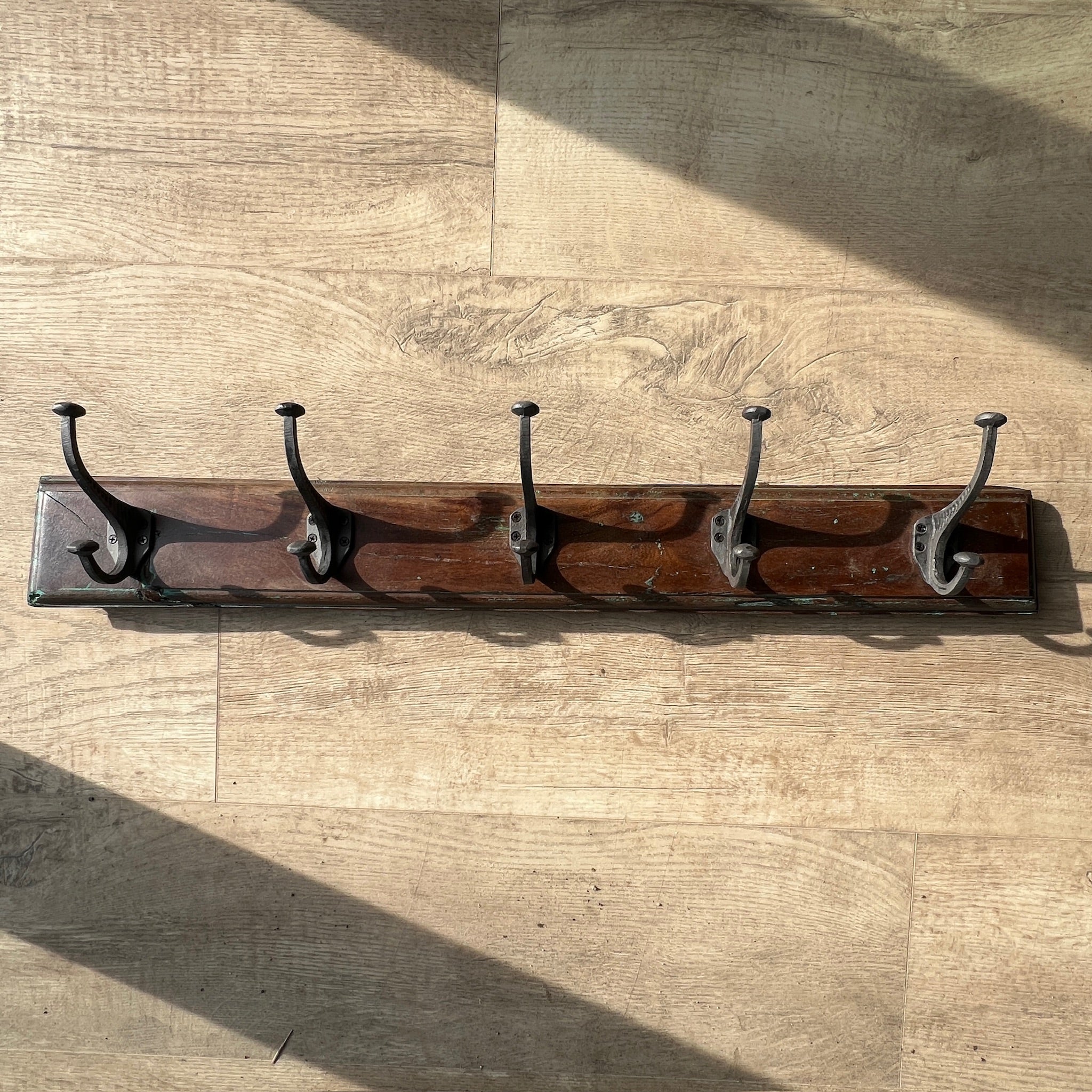 Vintage Wooden Coat Rack | 5 Hooks