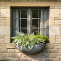 Vintage Zinc Loddon semi-circular wall planters