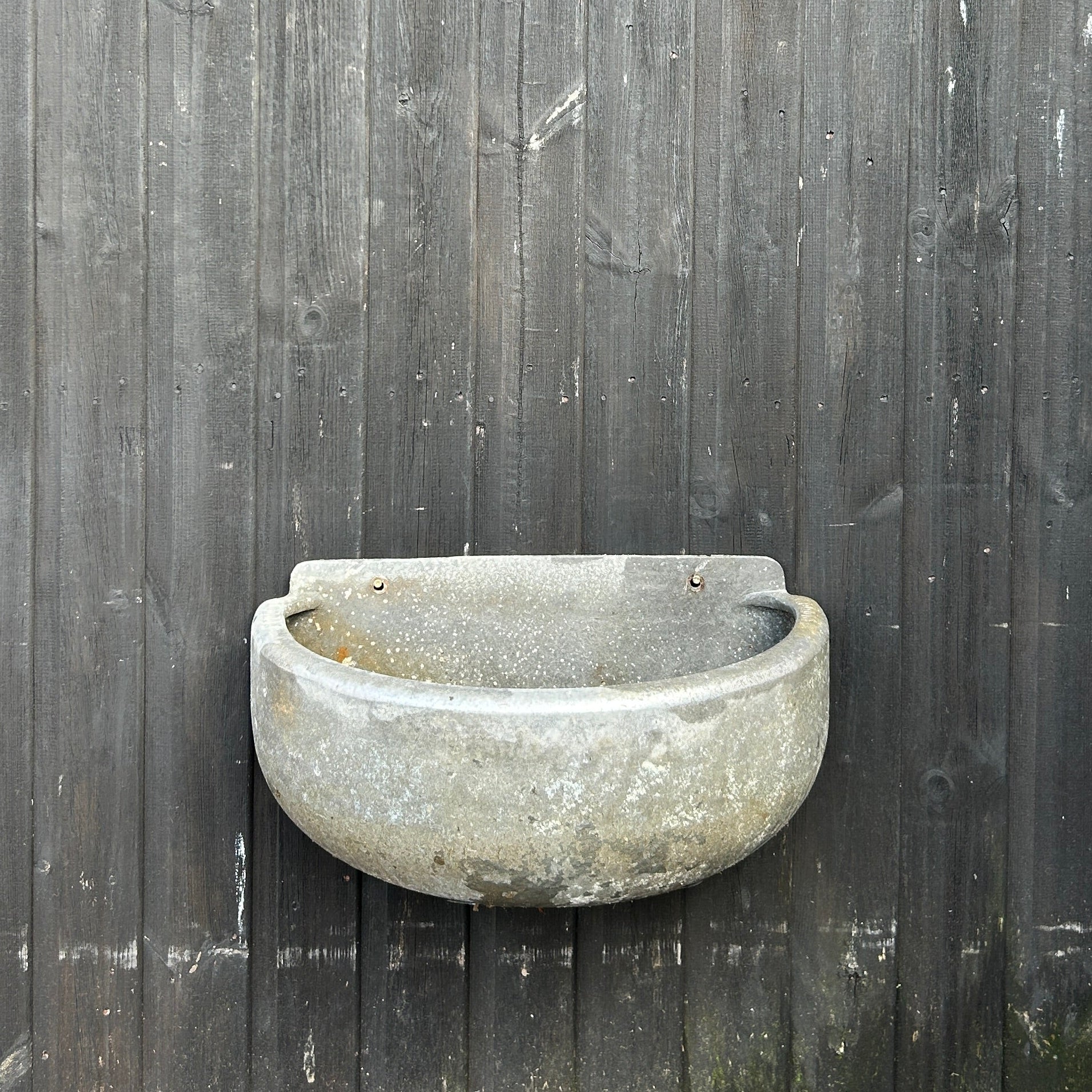 Vintage Zinc Loddon semi-circular wall planters