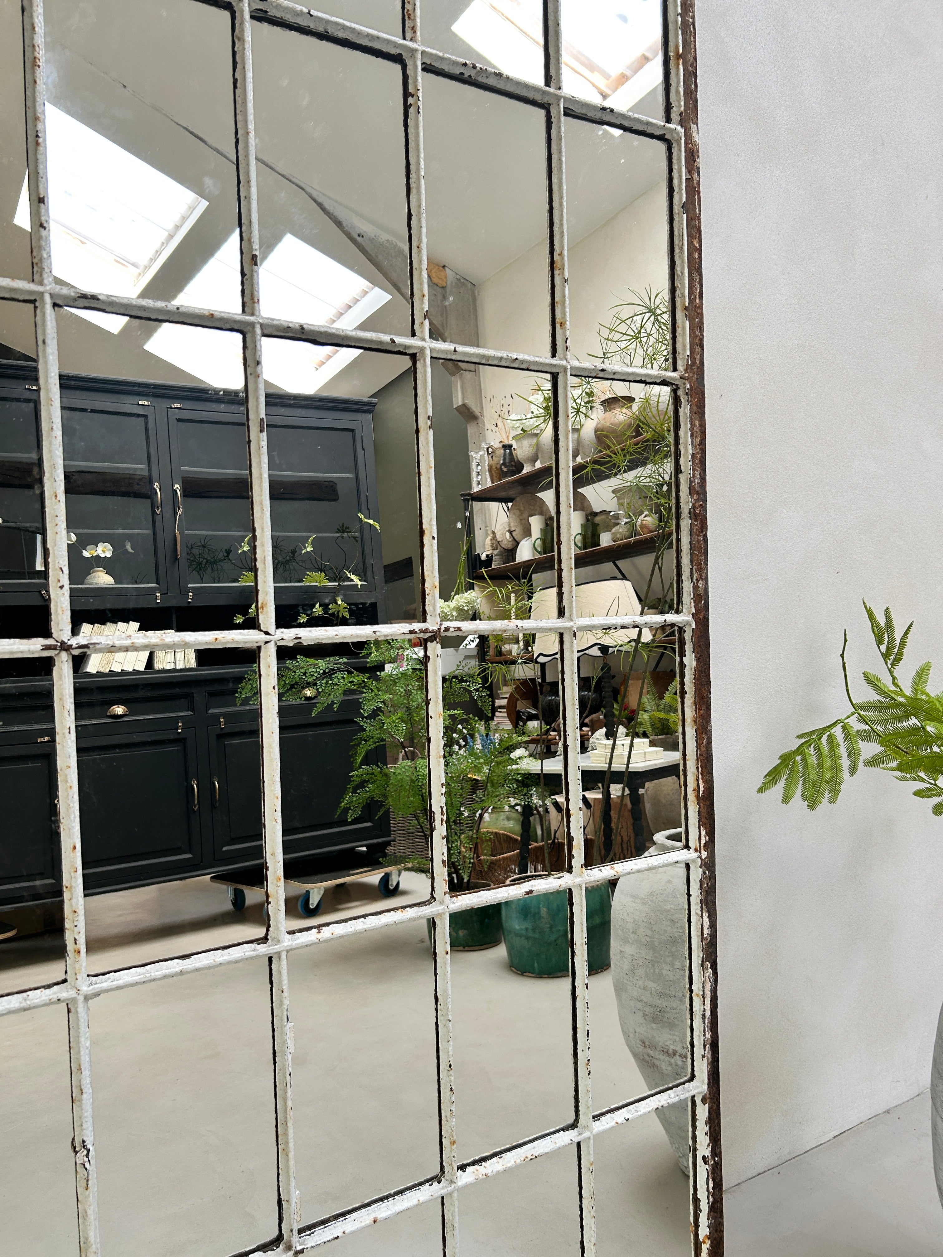 Vintage arched Factory window mirror Boaz