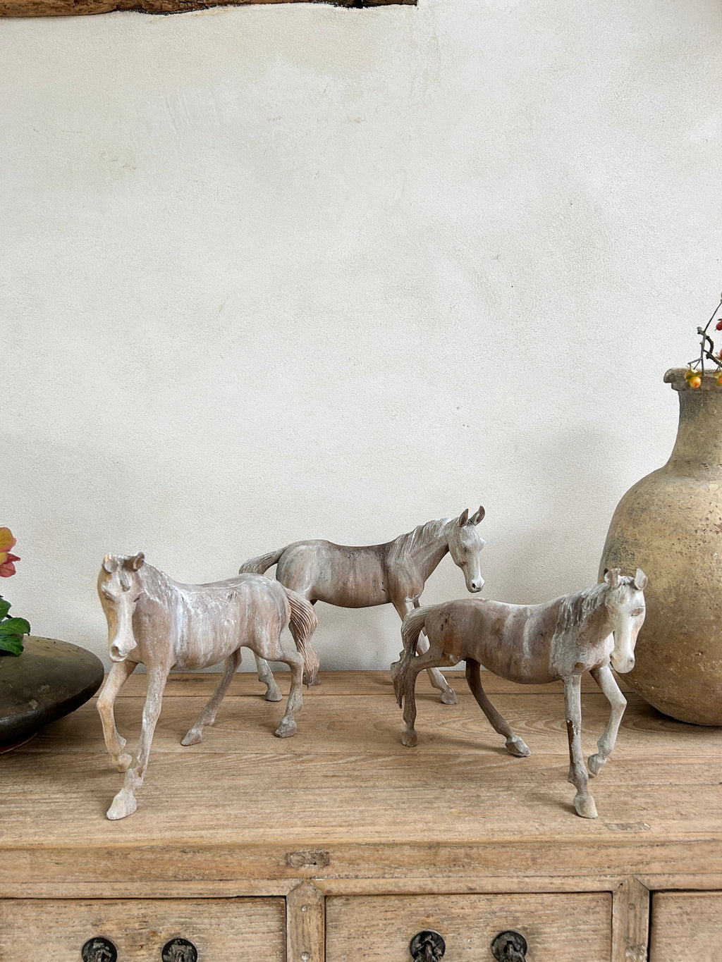 Vintage hand-carved wooden horse