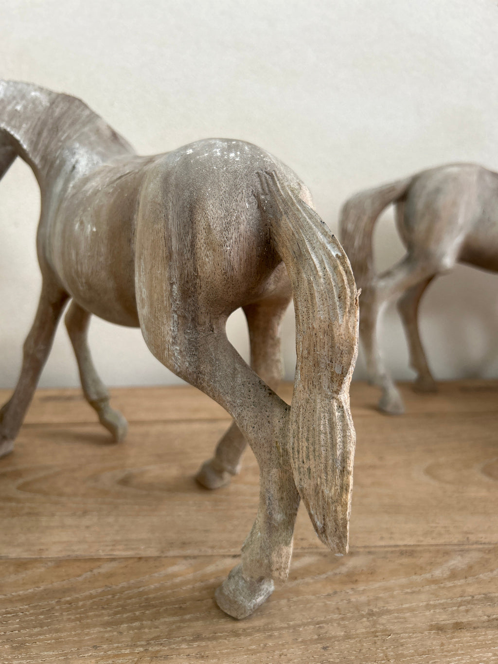 Vintage hand-carved wooden horse