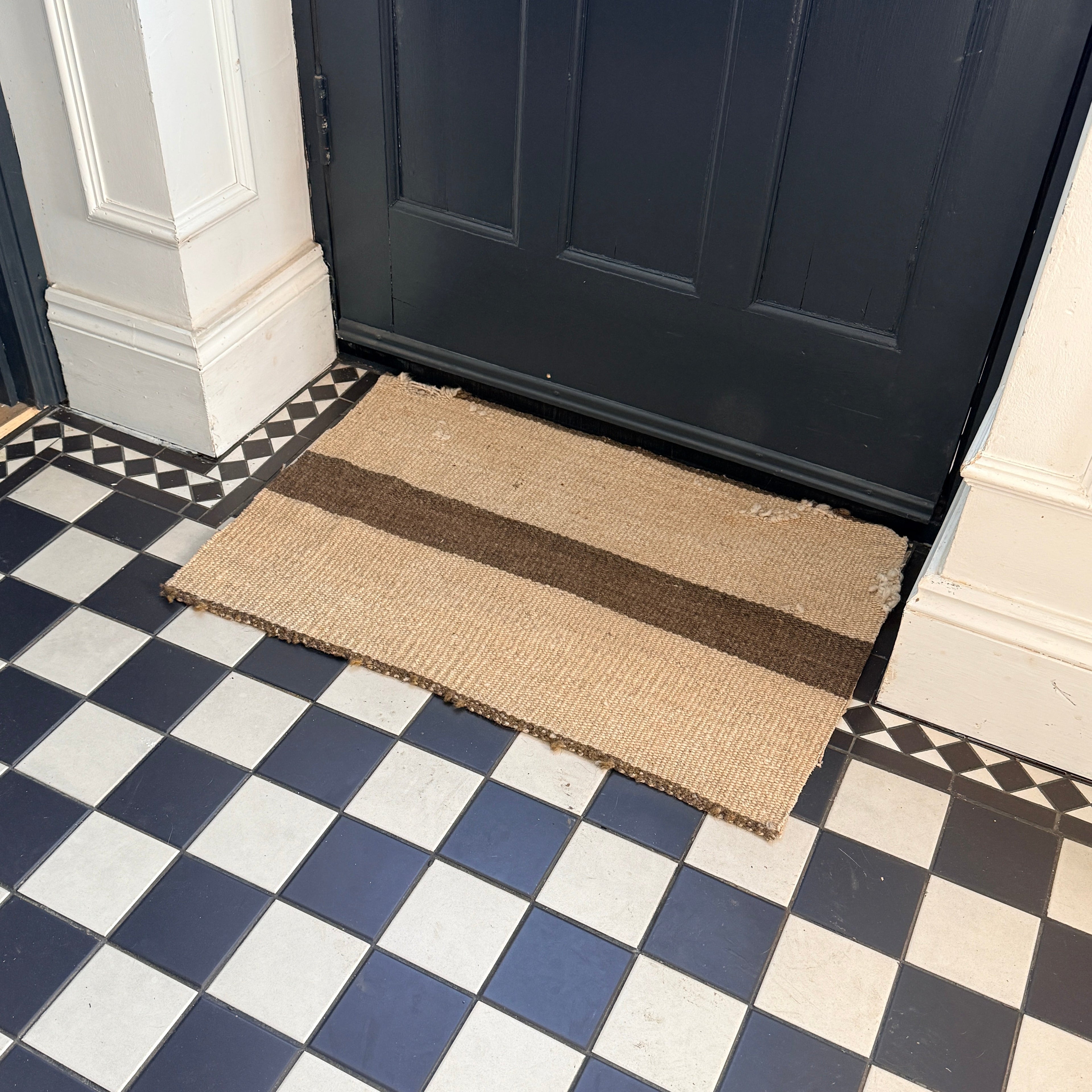 Vintage woven stripe door mat