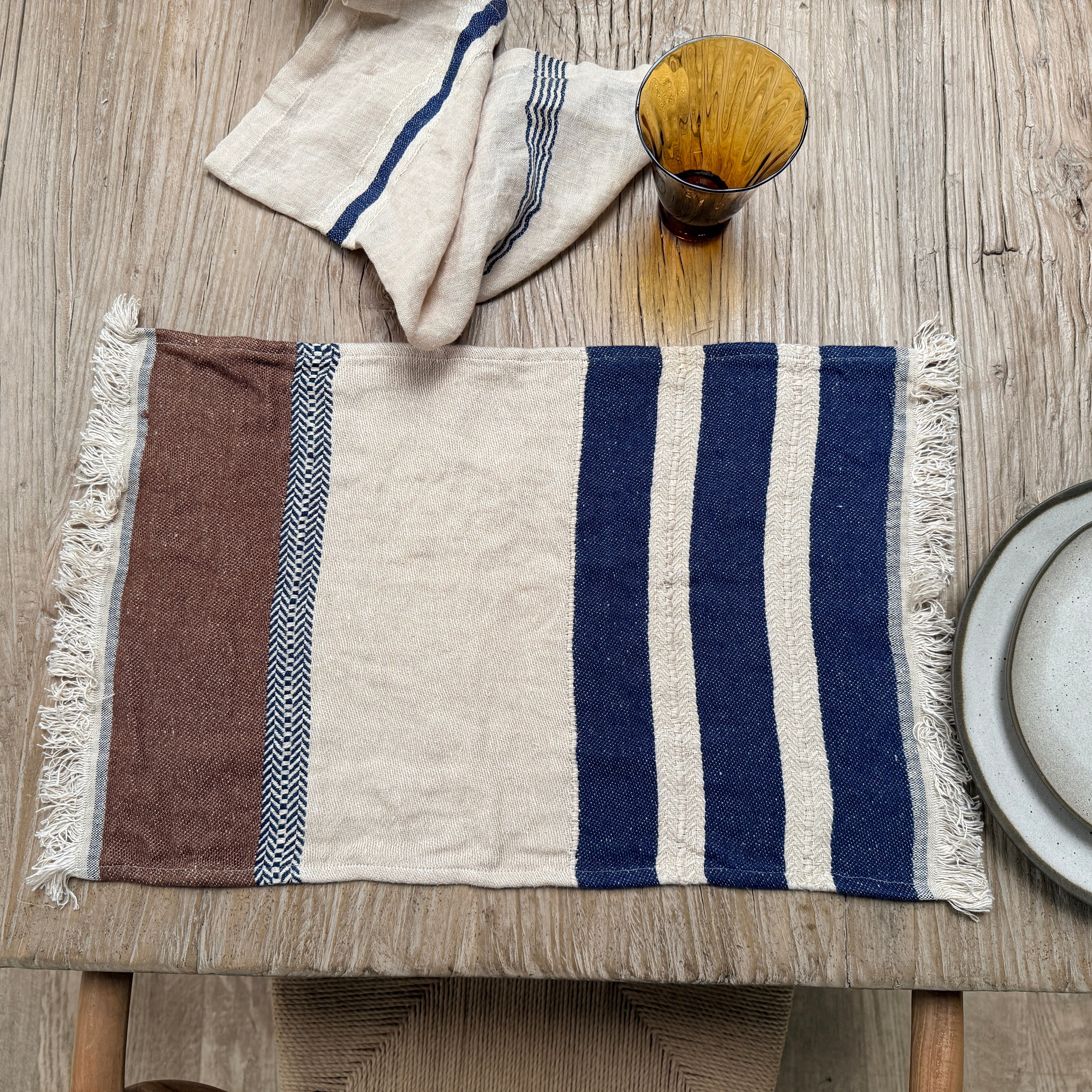 Wide Stripe linen Placemat