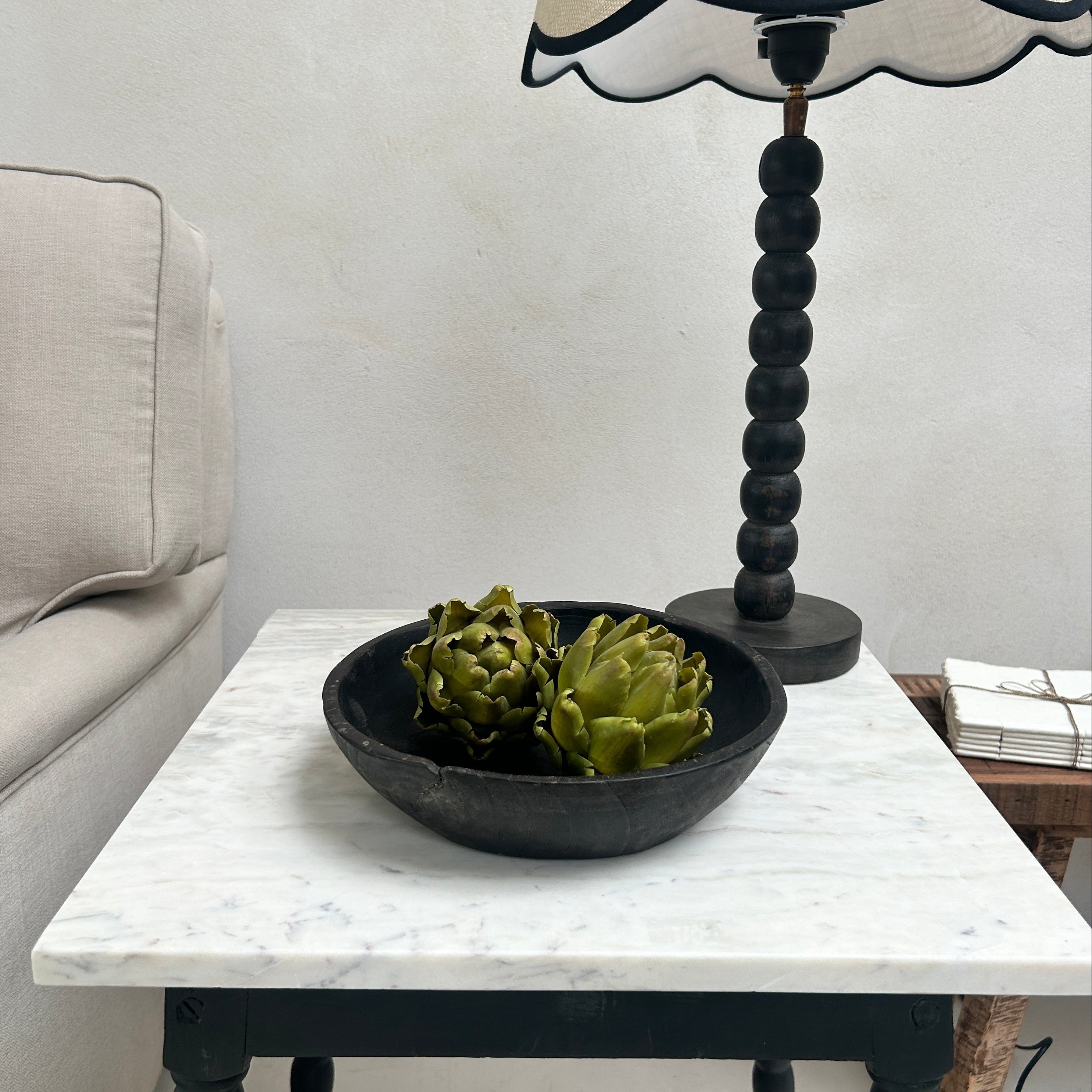 Yakising Black Carved Teak Bowls