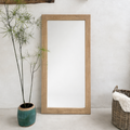 Large rectangular hand-carved elm mirror | Aurelia