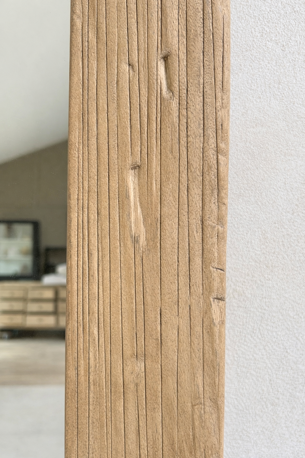 Large rectangular hand-carved elm mirror | Aurelia