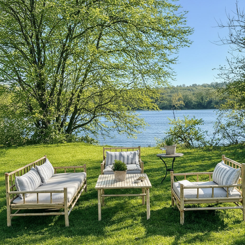 Bamboo Outdoor Garden Seating Set