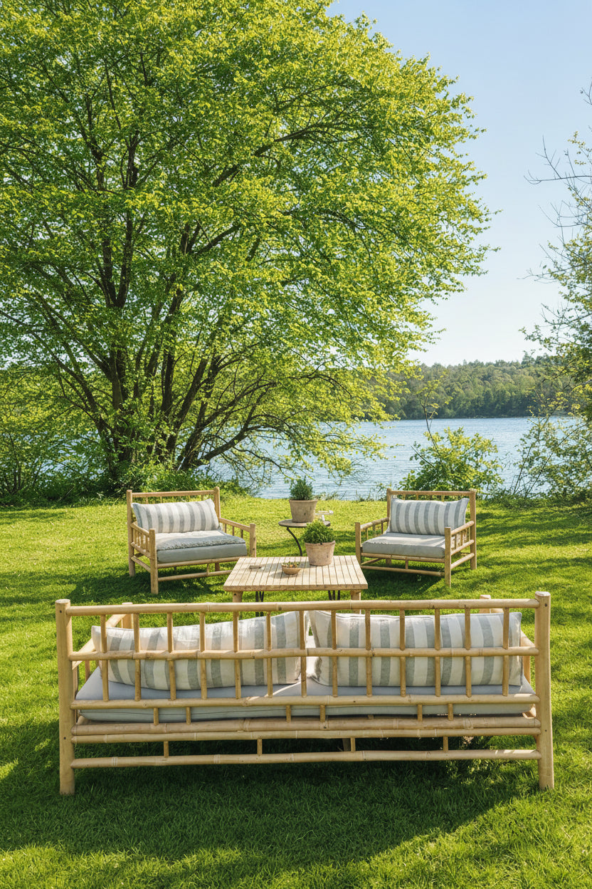 Bamboo Outdoor Garden Seating Set