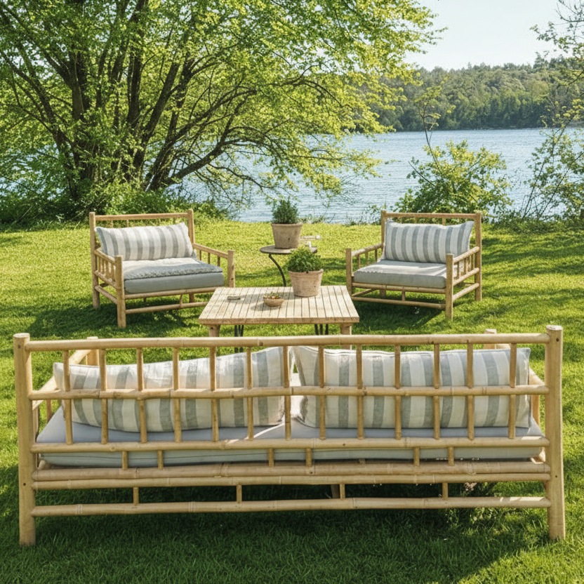 Bamboo Outdoor Garden Seating Set