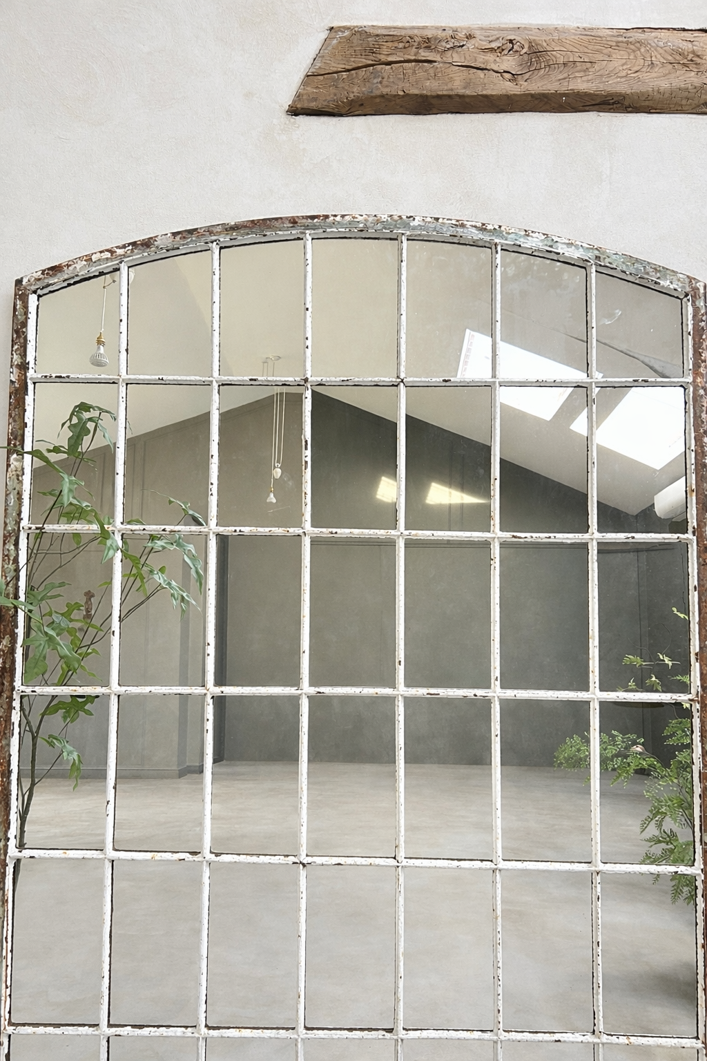 Vintage arched Factory window mirror Boaz