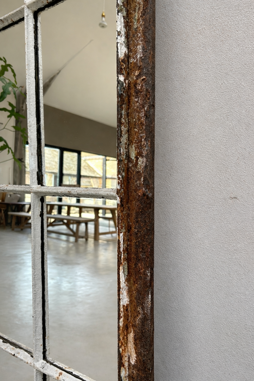 Vintage arched Factory window mirror Boaz