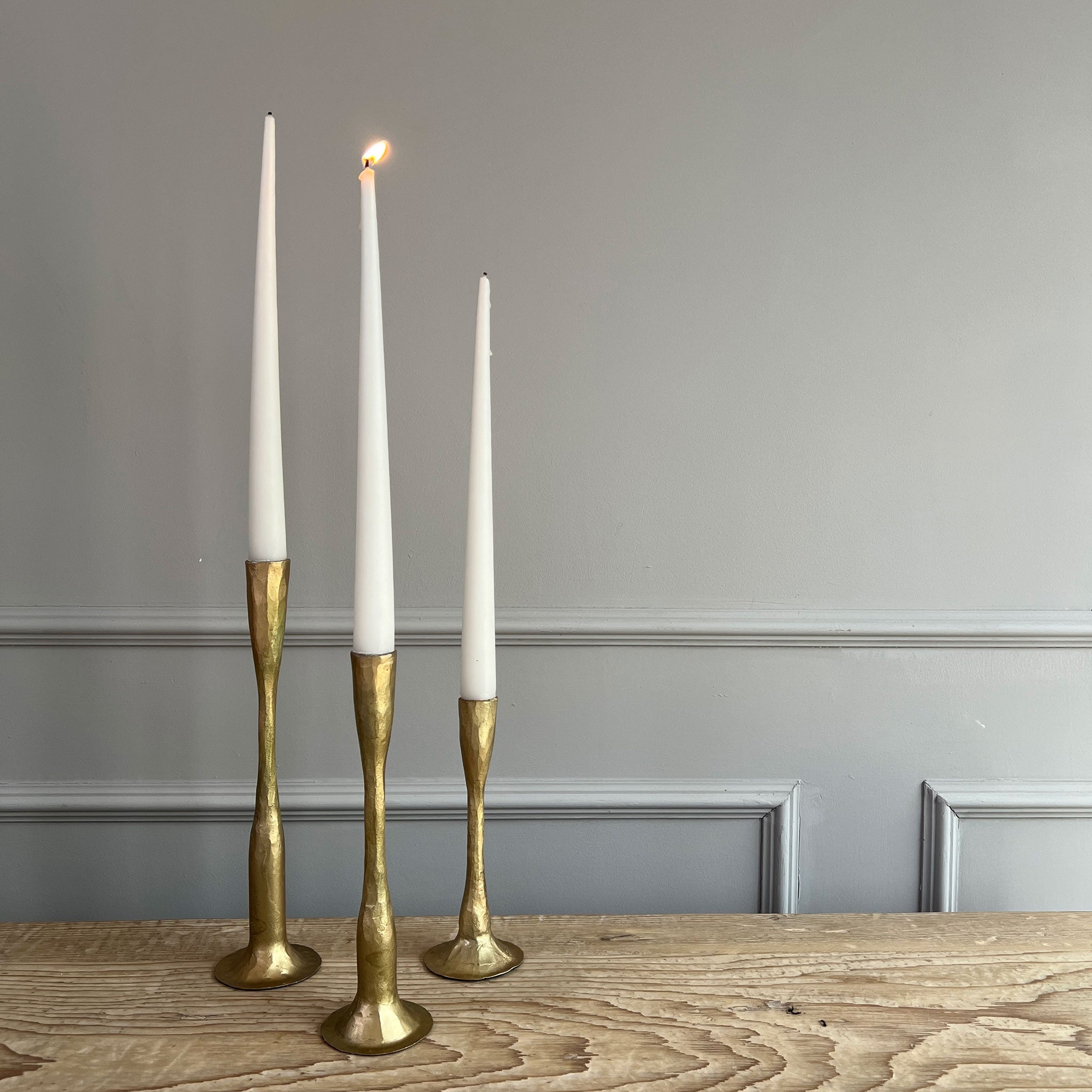 Hammered Gold Candlestick Holder