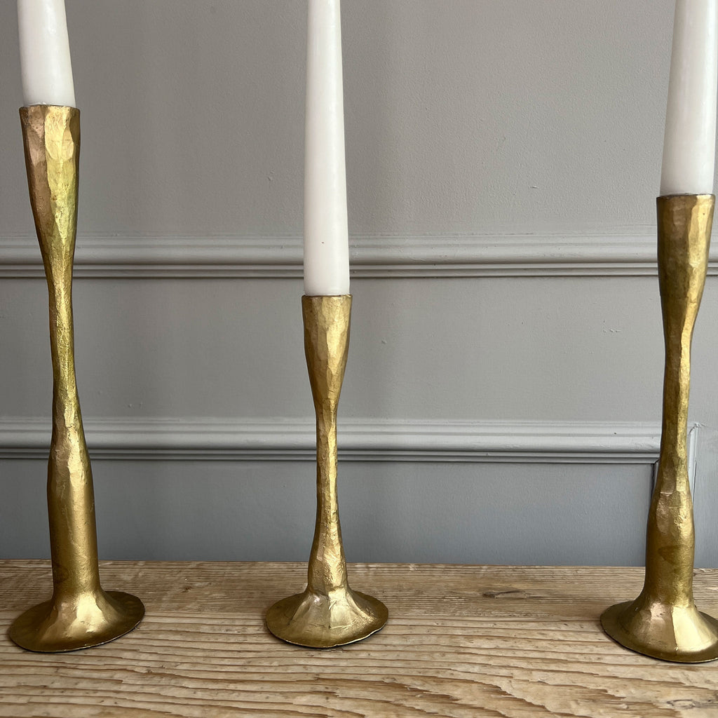 Hammered Gold Candlestick Holder