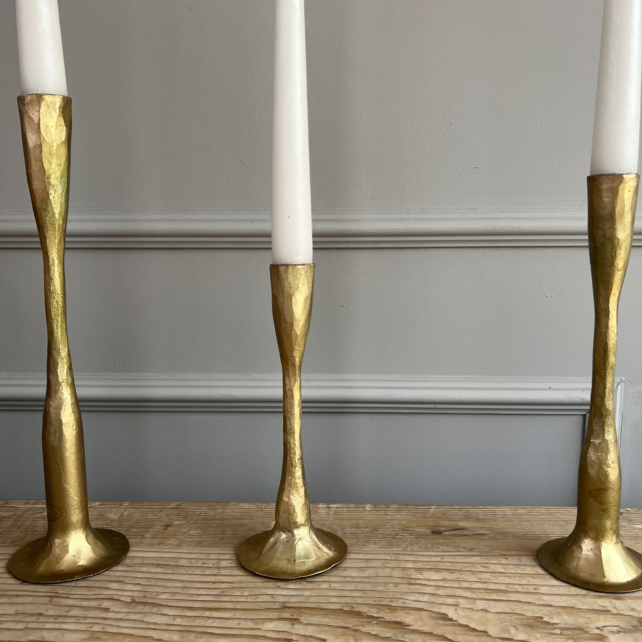 Hammered Gold Candlestick Holder