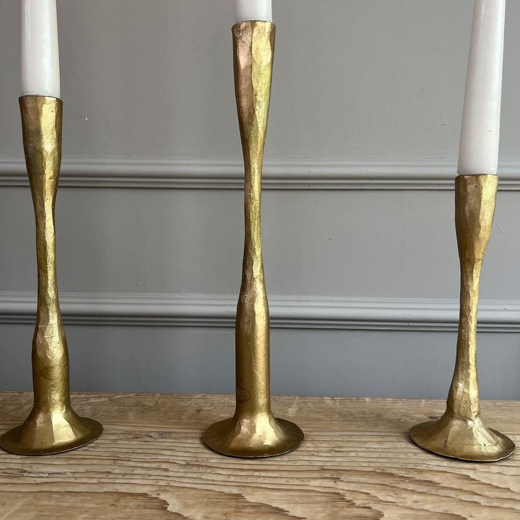 Hammered Gold Candlestick Holder