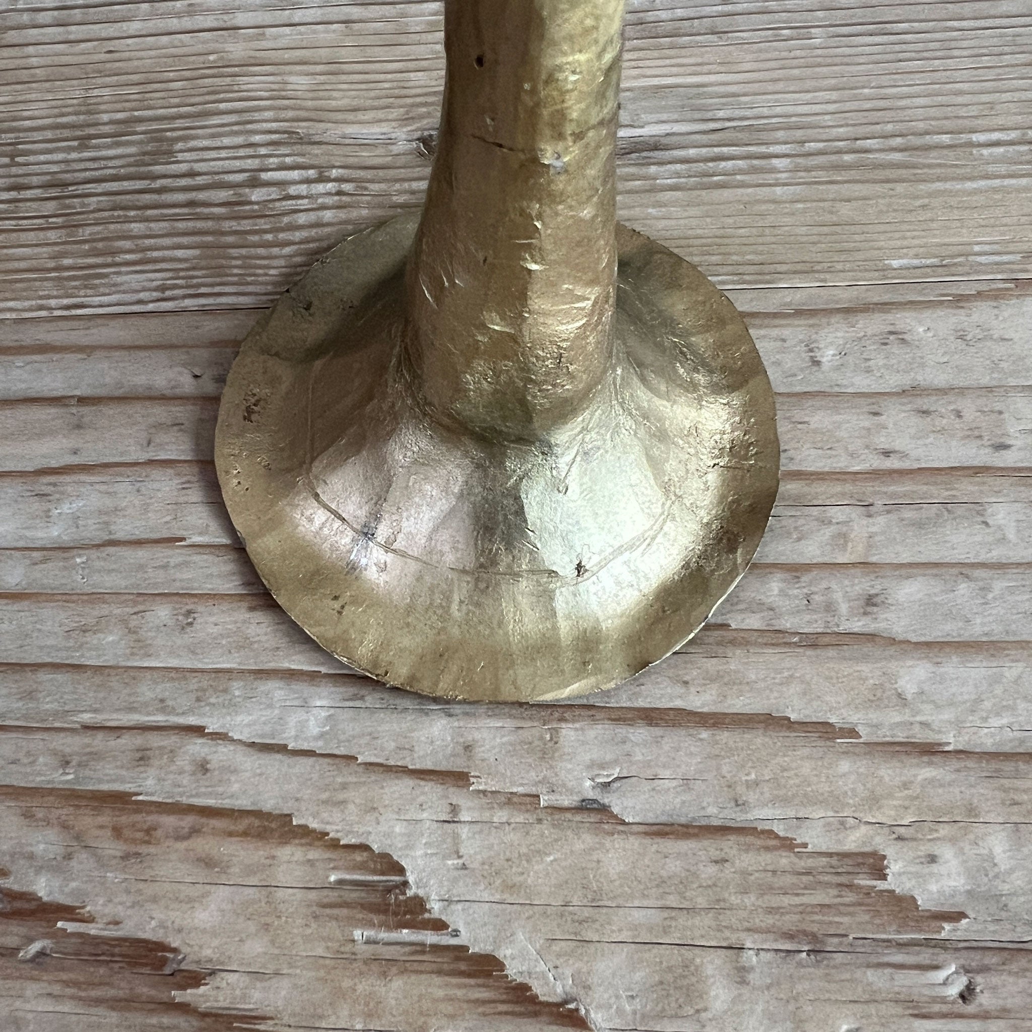 Hammered Gold Candlestick Holder