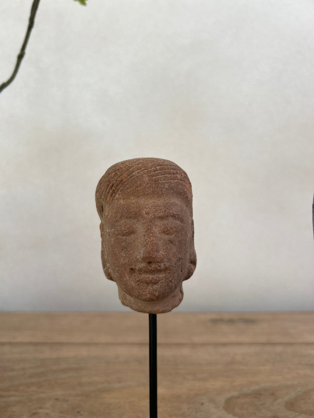 Hand-made antique terracotta heads on stand | Sita