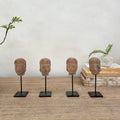 Hand-made antique terracotta heads on stand | Sita