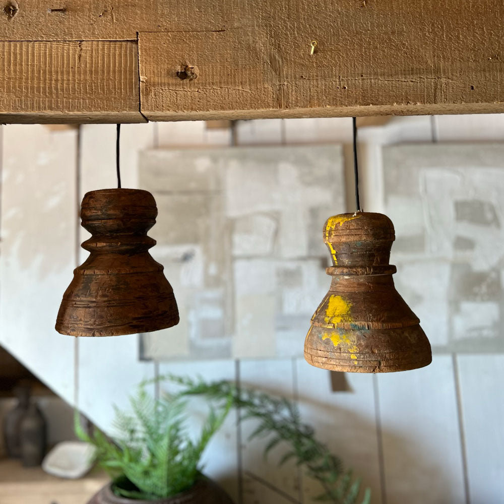 Vintage wooden pendant light