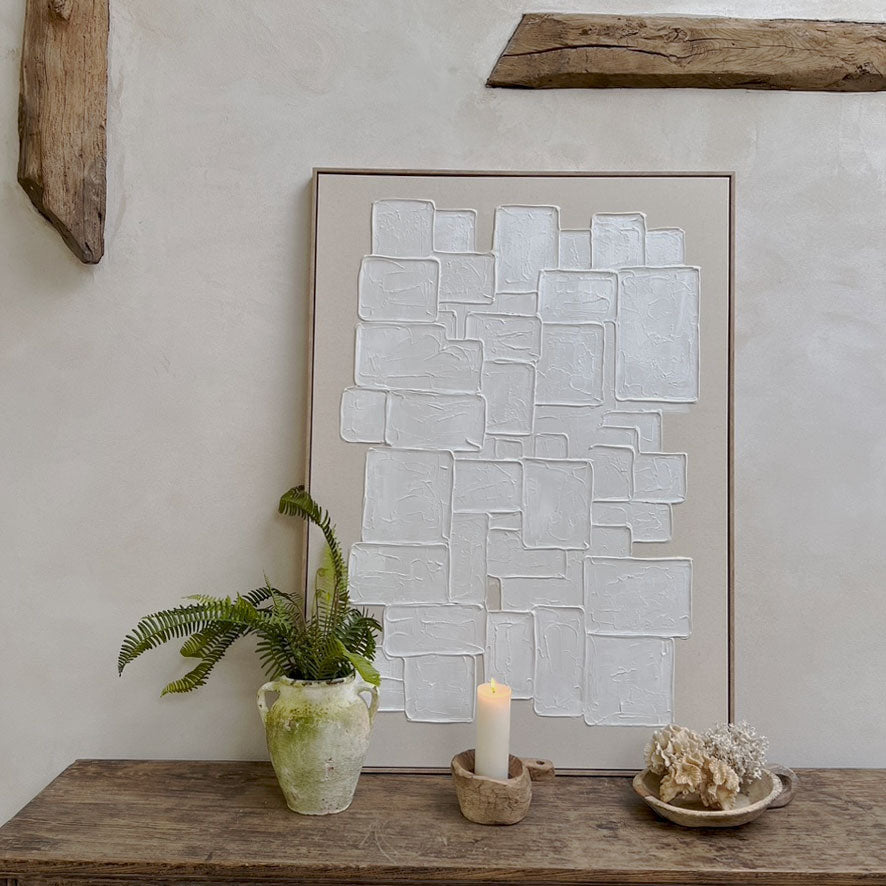 Abstract Squares Linen Artwork