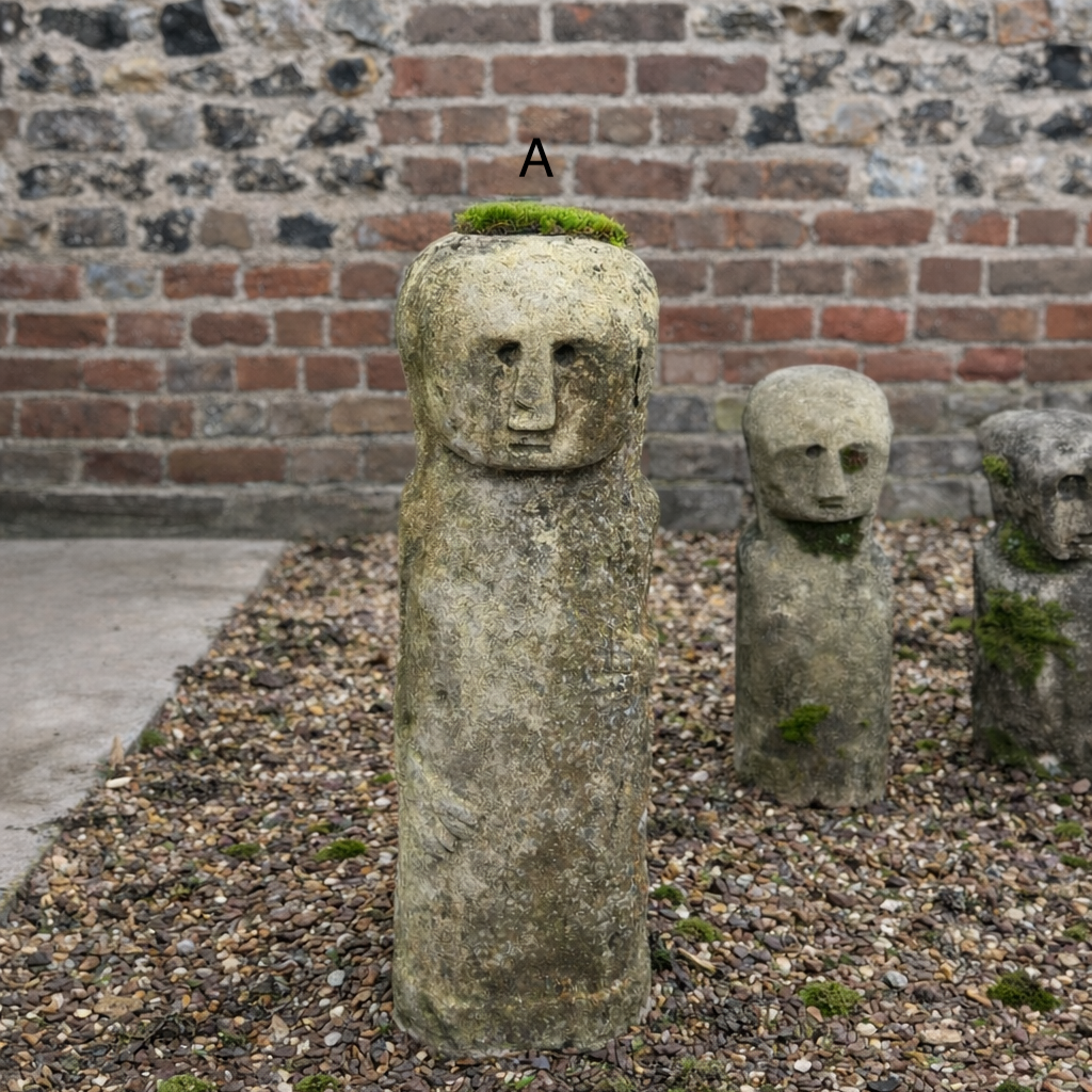 Vintage Handcarved Stone Garden Sumba Statues