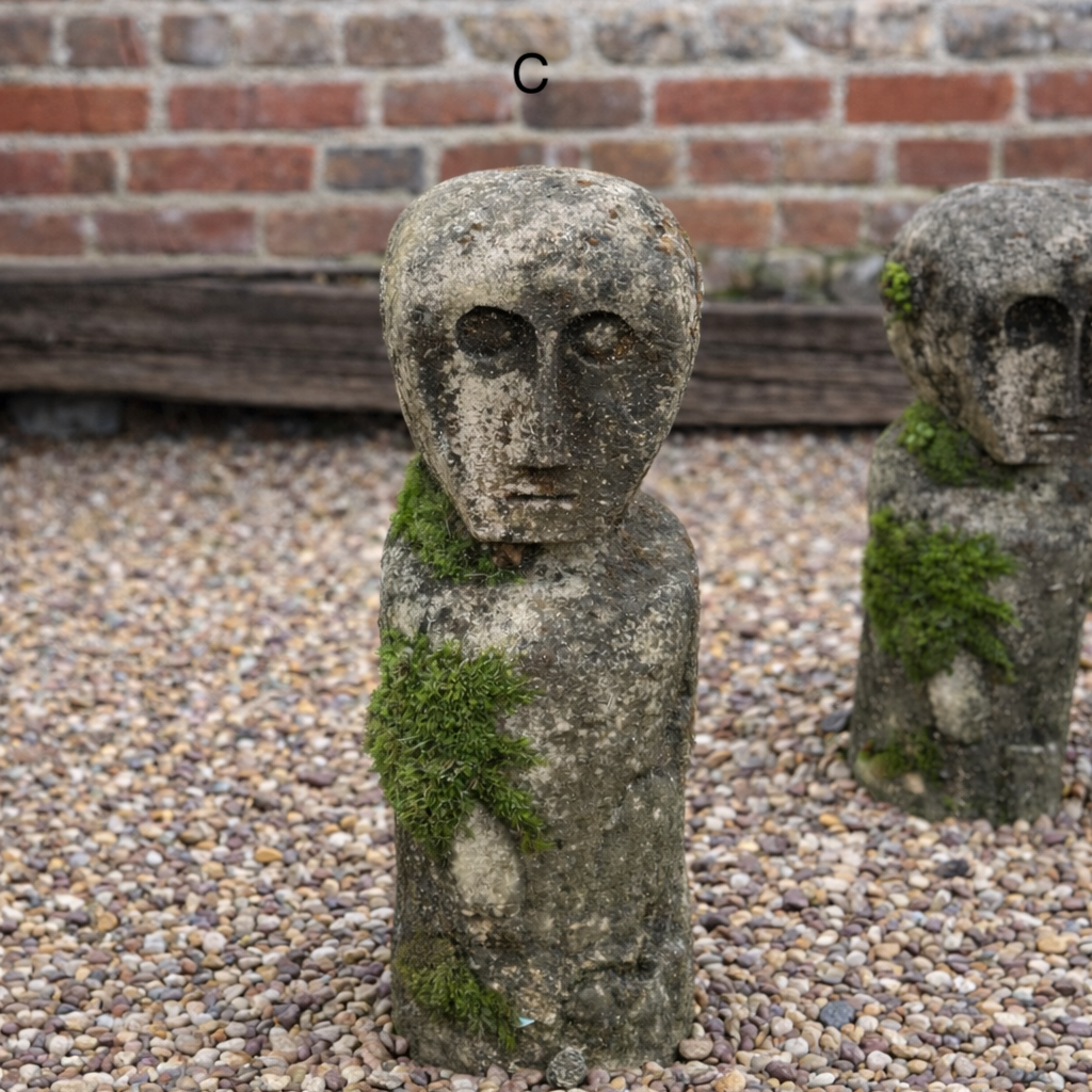 Vintage Handcarved Stone Garden Sumba Statues
