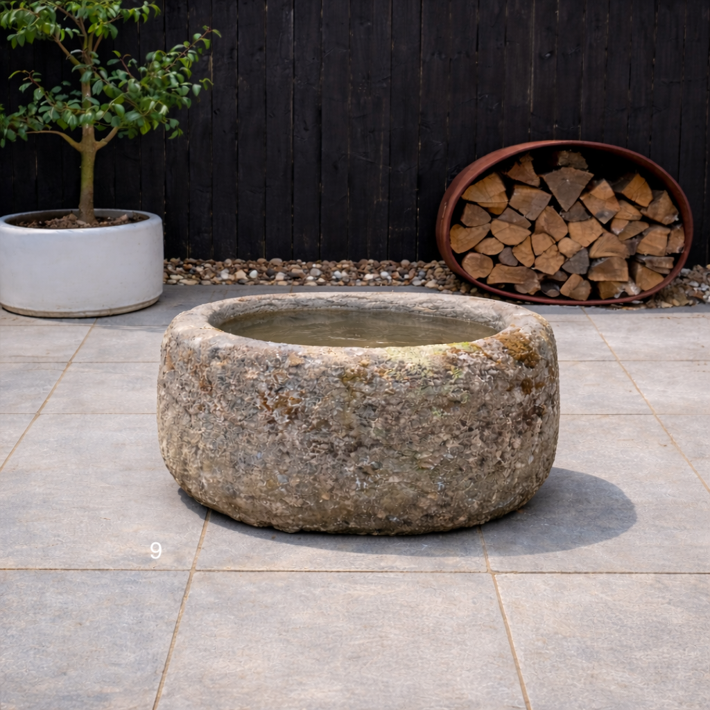 Antique Round Stone Trough