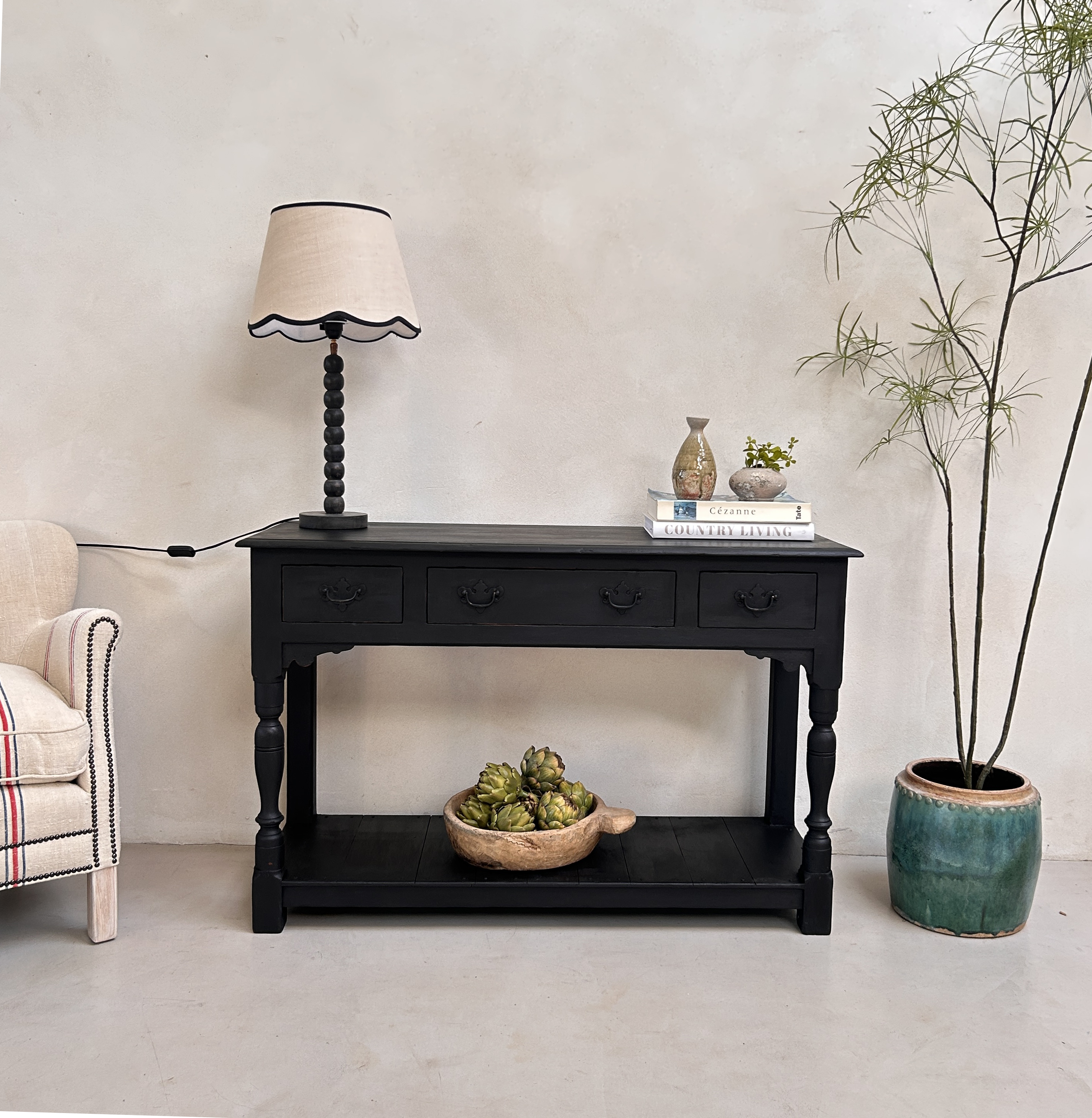 Antique Black Console Table | Winchcombe
